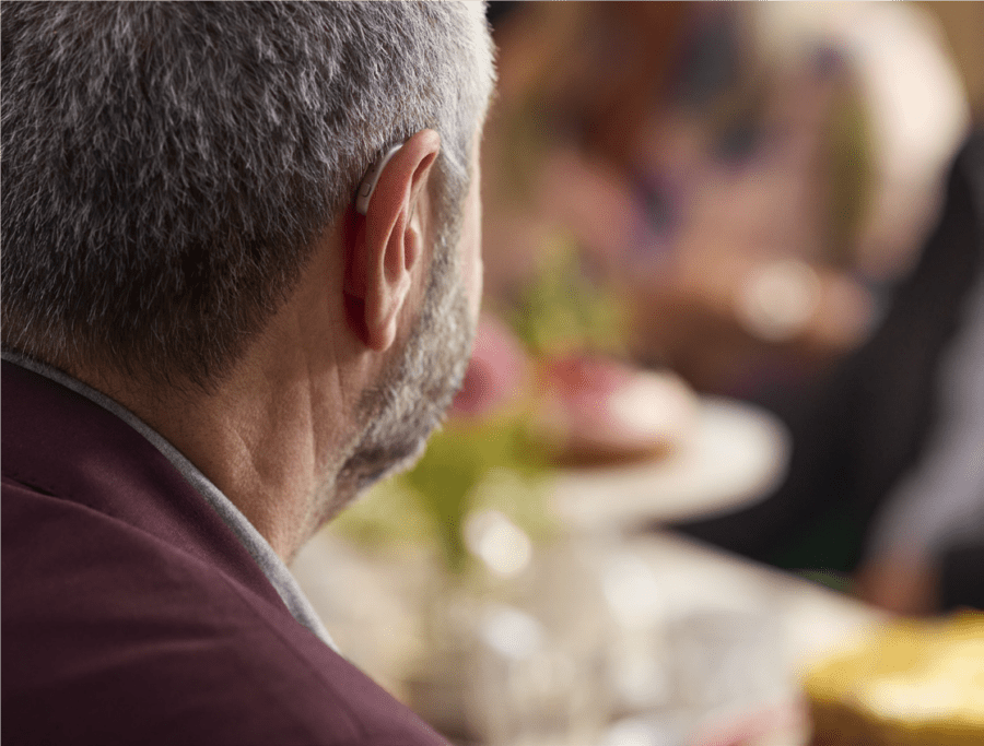 The view of the small and discreet Nexia™ hearing aid by ReSound