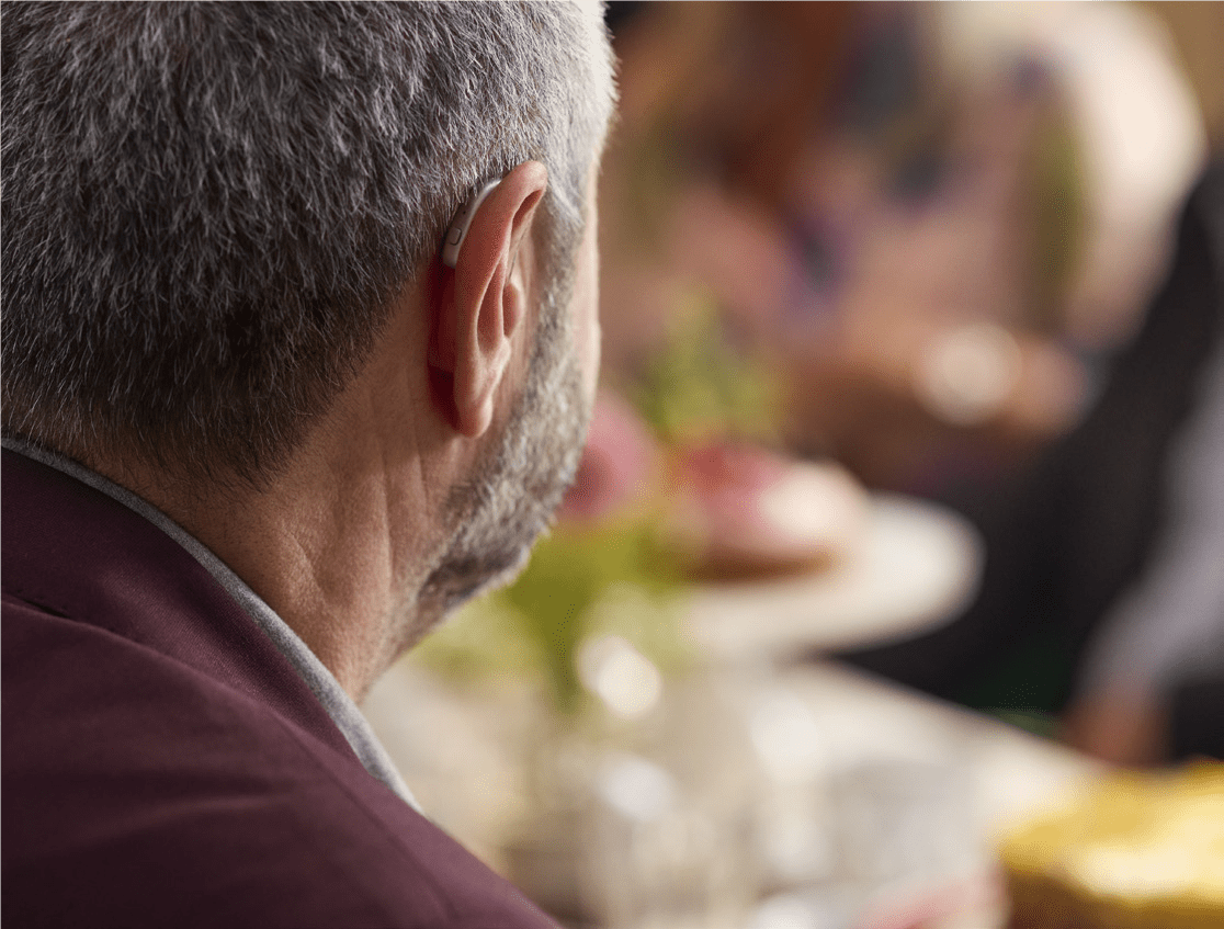 The view of the small and discreet Nexia™ hearing aid by ReSound